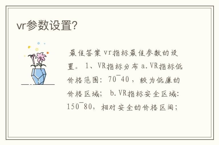 vr参数设置？