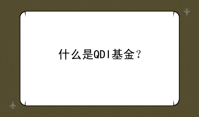 什么是QDI基金？