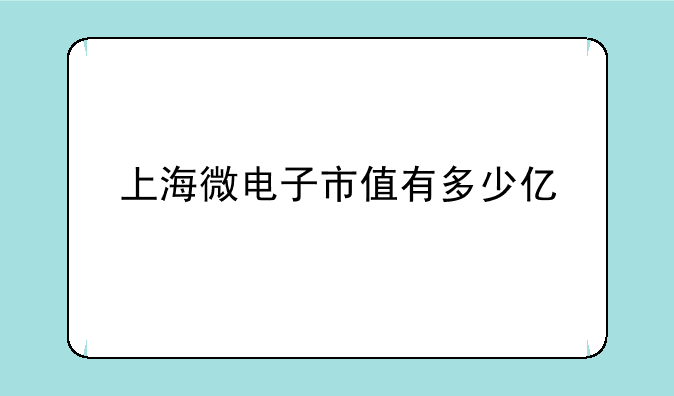 上海微电子市值有多少亿