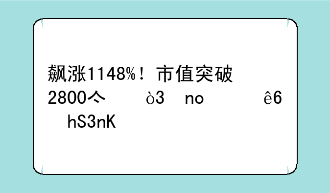 飙涨1148%！市值突破2800亿，四年亏超36亿