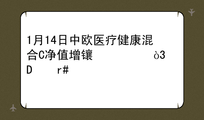 1月14日中欧医疗健康混合C净值增长2.66%，近6个月累计上涨3.59%