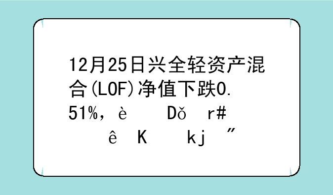 12月25日兴全轻资产混合(LOF)净值下跌0.5