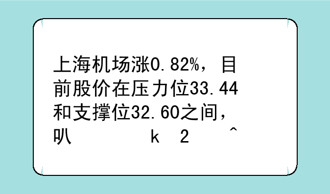 上海机场涨0.82%，目前股价在压力位33.4