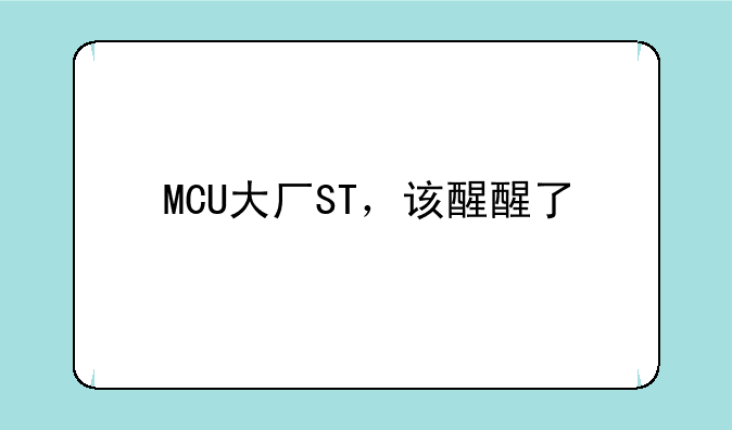 MCU大厂ST，该醒醒了