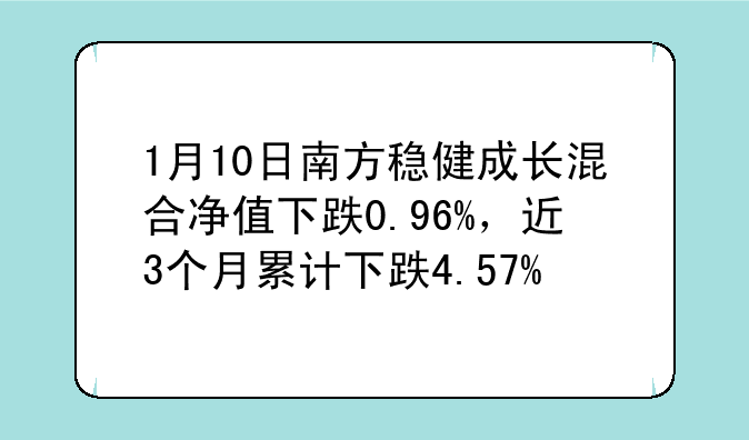 1月10日南方稳健成长混合净值下跌0.96%，